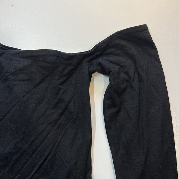 RE ONA WOMEN'S OFF SHOULDER BODYSUIT BASIC TOP BLACK - Picture 5 of 9